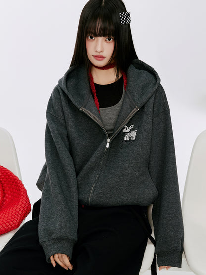 Lightweight Fall Hoodie for Women Zip Up Korean Style Casual Outerwear