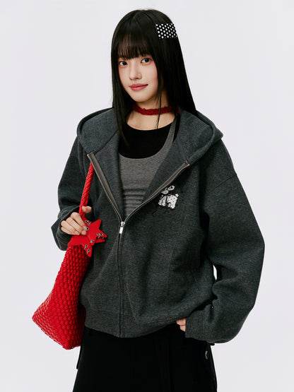 Lightweight Fall Hoodie for Women Zip Up Korean Style Casual Outerwear