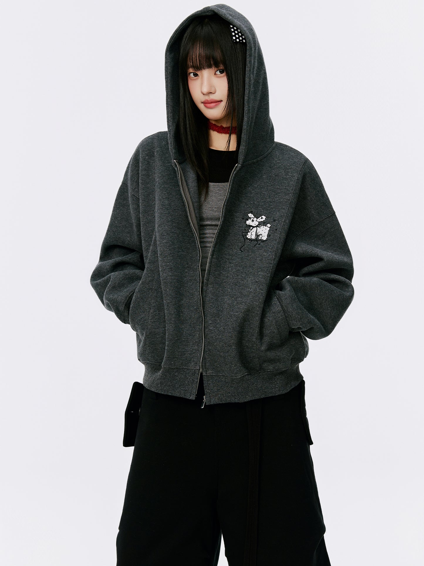 Lightweight Fall Hoodie for Women Zip Up Korean Style Casual Outerwear