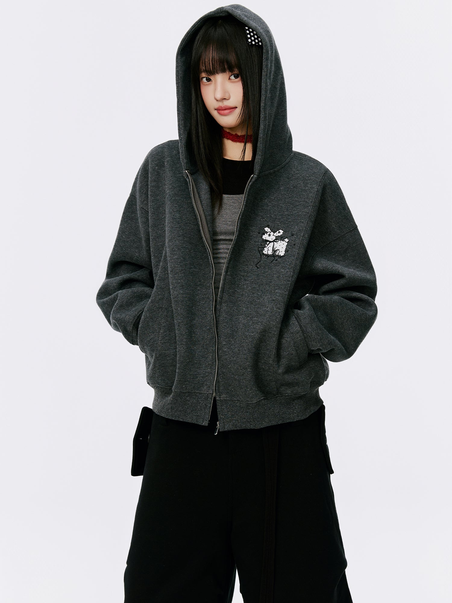 Lightweight Fall Hoodie for Women Zip Up Korean Style Casual Outerwear