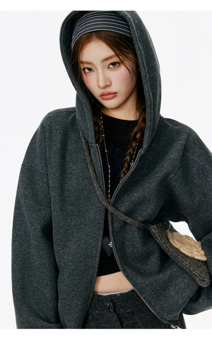 Lightweight Women Zip Up Hoodie Jacket Thin Fall Korean Casual Sweater