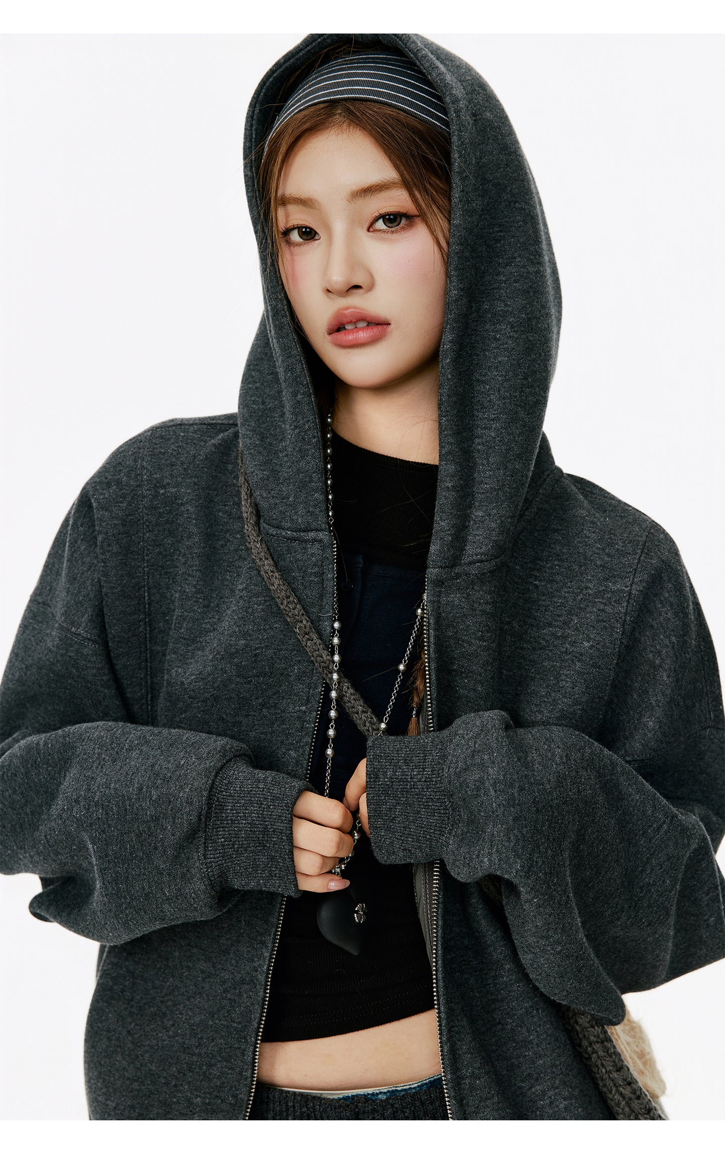 Lightweight Women Zip Up Hoodie Jacket Thin Fall Korean Casual Sweater