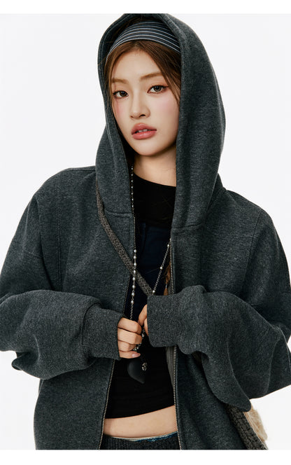 Lightweight Women Zip Up Hoodie Jacket Thin Fall Korean Casual Sweater