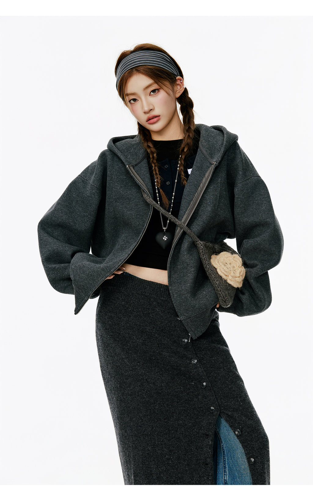 Lightweight Women Zip Up Hoodie Jacket Thin Fall Korean Casual Sweater